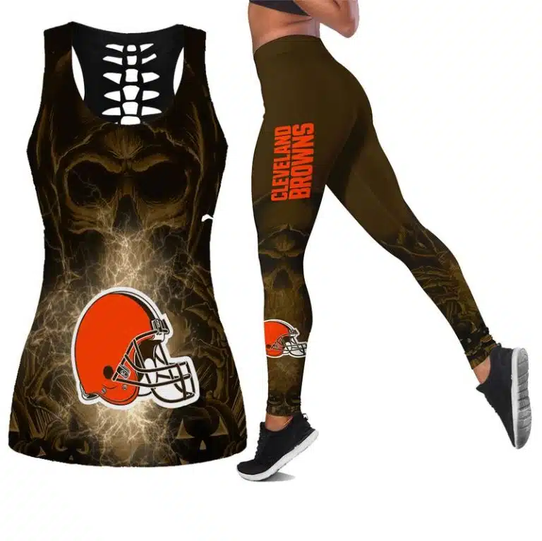 Cleveland Browns Women's Hollow Out Tank Top + Legging JT23