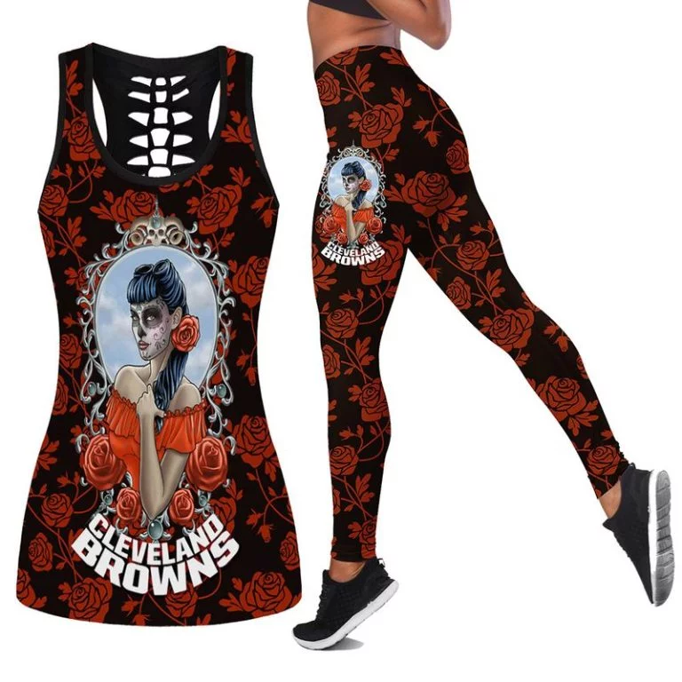 Cleveland Browns Women's Hollow Out Tank Top + Legging TW13