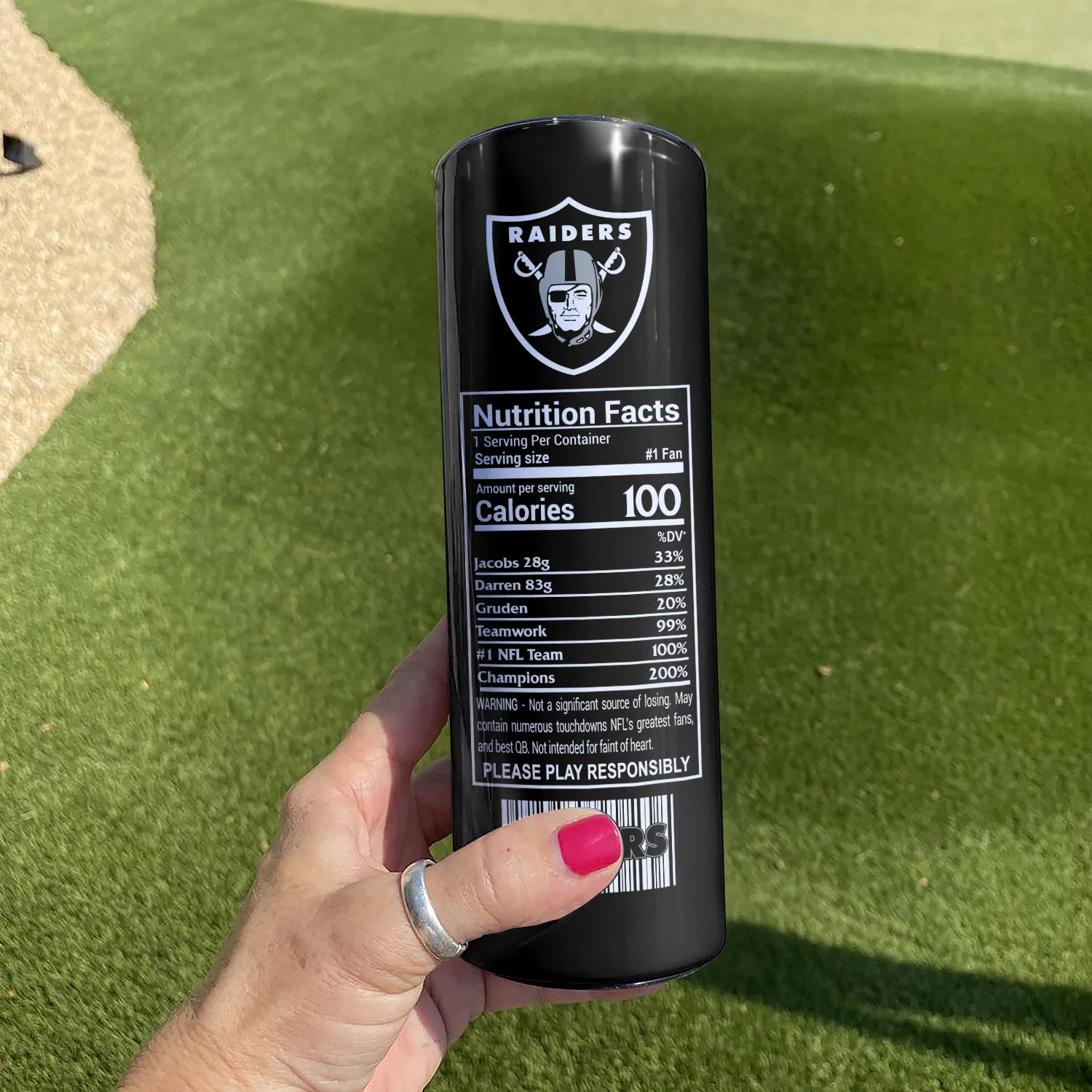 Νfl23-Limited Raiders Skinny Tumbler Cup 20OZ & 30OZ - Image 2