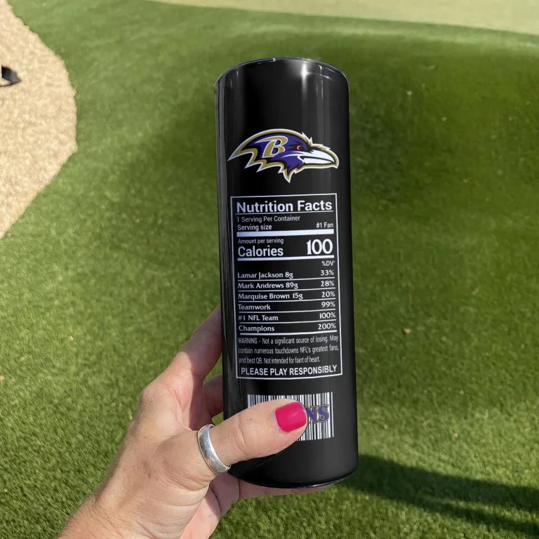 ΝFL03-Limited Edition Ravens Skinny Tumbler Cup 20oz & 30oz - Image 4