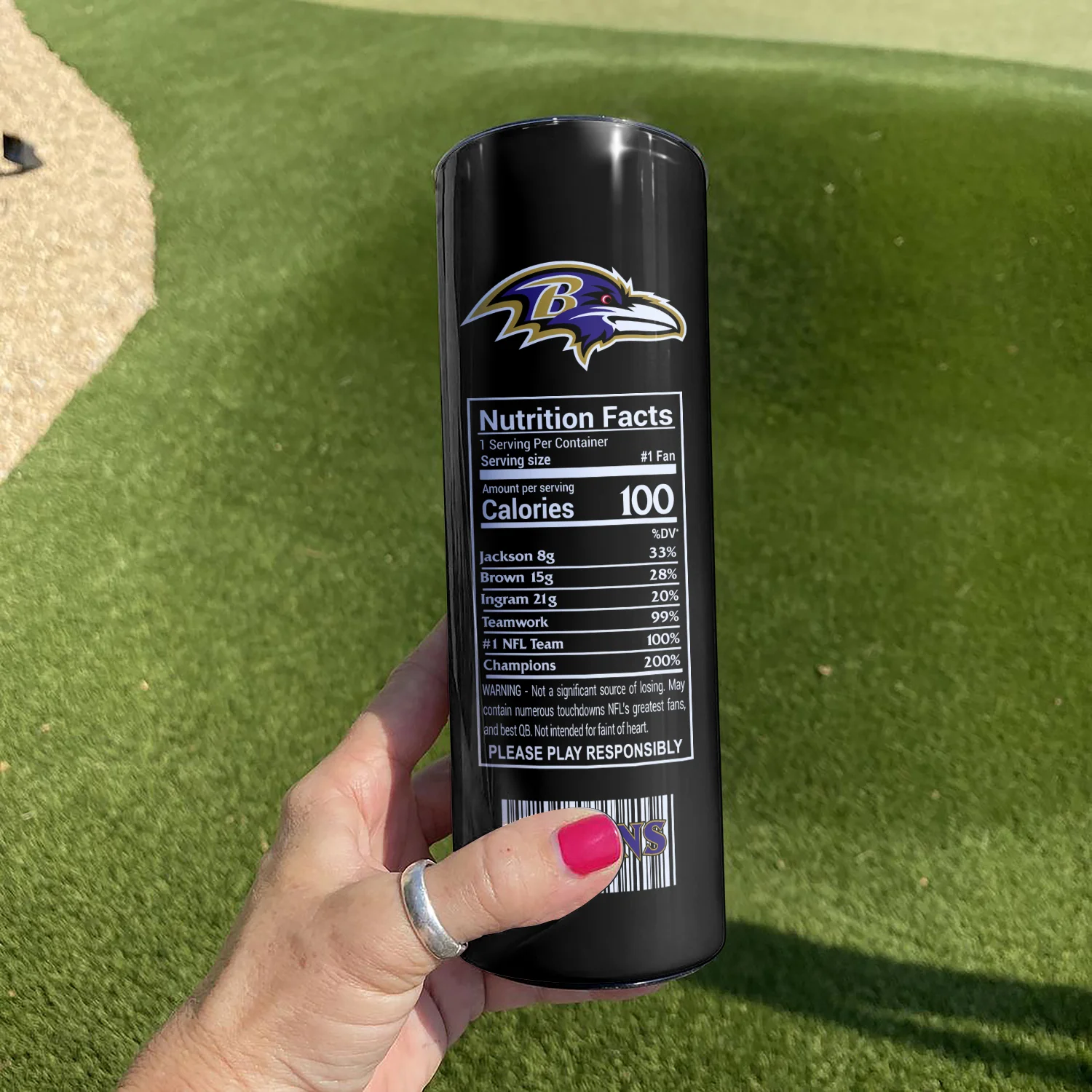 ΝFL03-Limited Edition Ravens Skinny Tumbler Cup 20oz & 30oz - Image 2