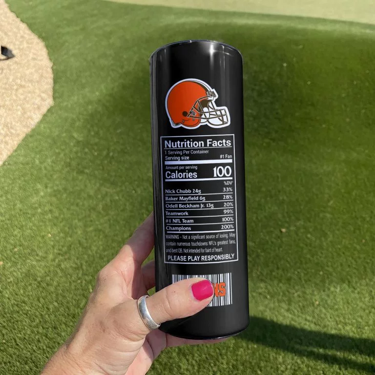 ΝFL08-Limited Edition Cleveland Browns Skinny Tumbler Cup 20OZ & 30OZ - Image 2
