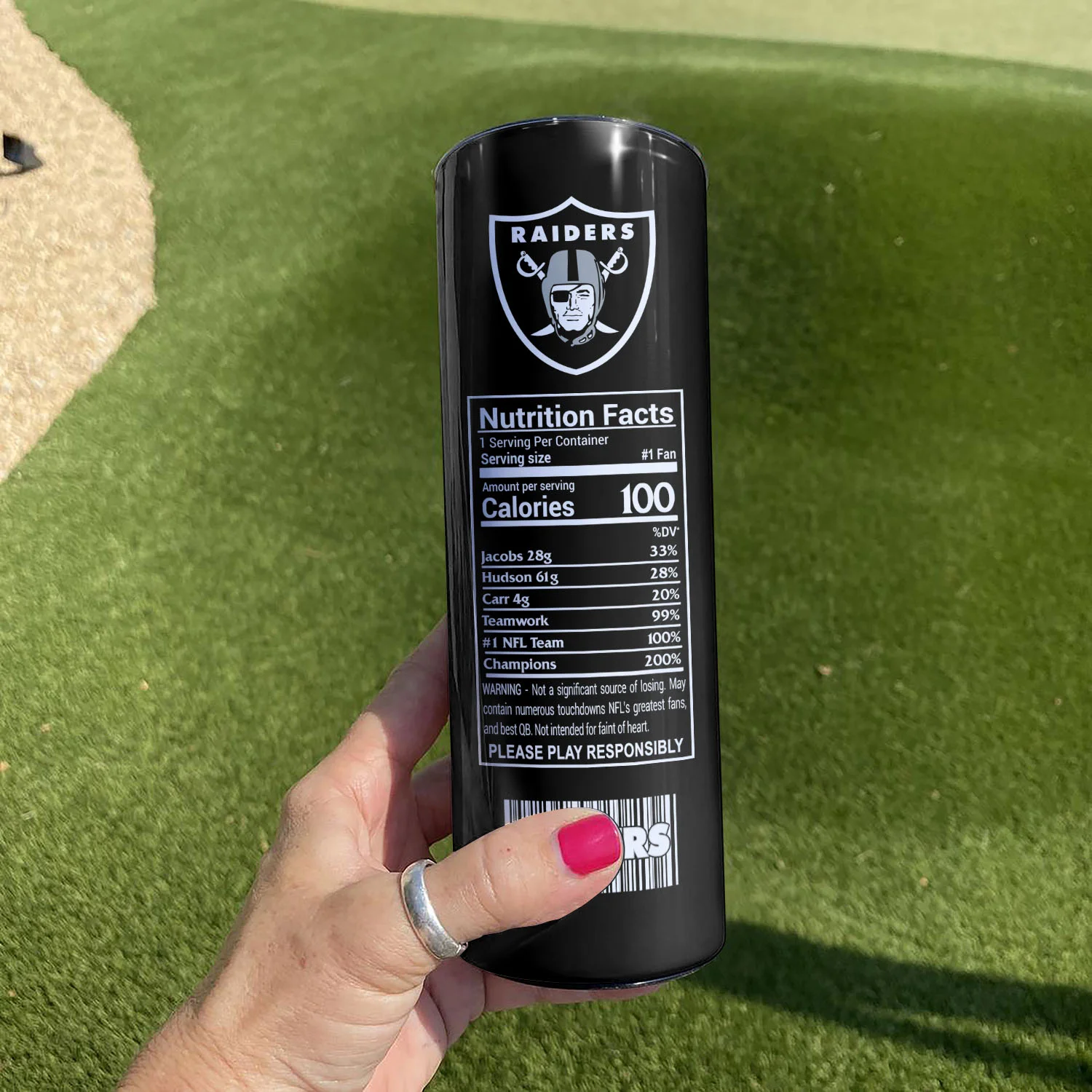 Νfl23-Limited Raiders Skinny Tumbler Cup 20OZ & 30OZ - Image 2