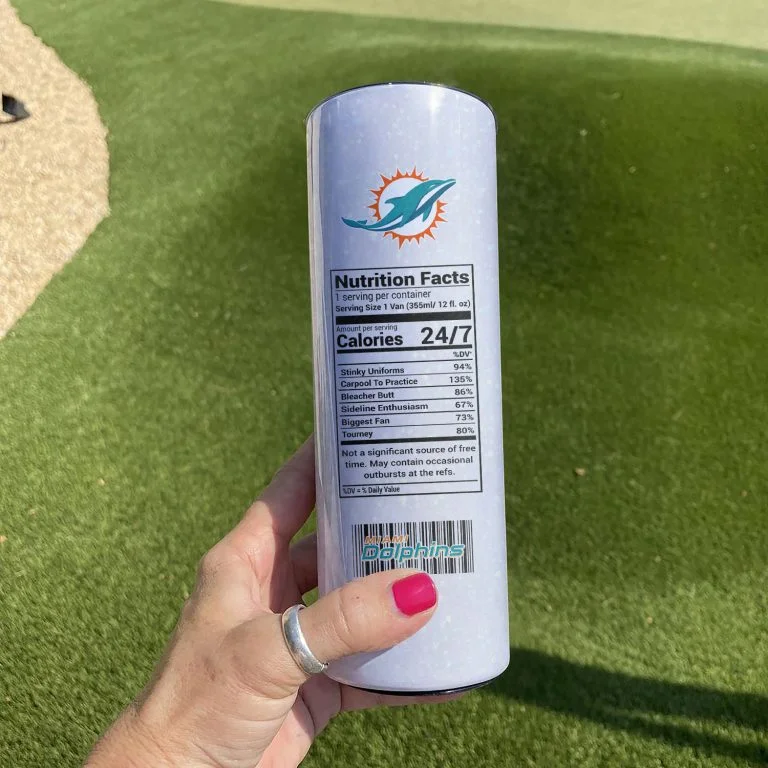 ΝFL17-Miami Dolphins Girl Glitter Tumbler Cup 20oz & 30oz - Image 5