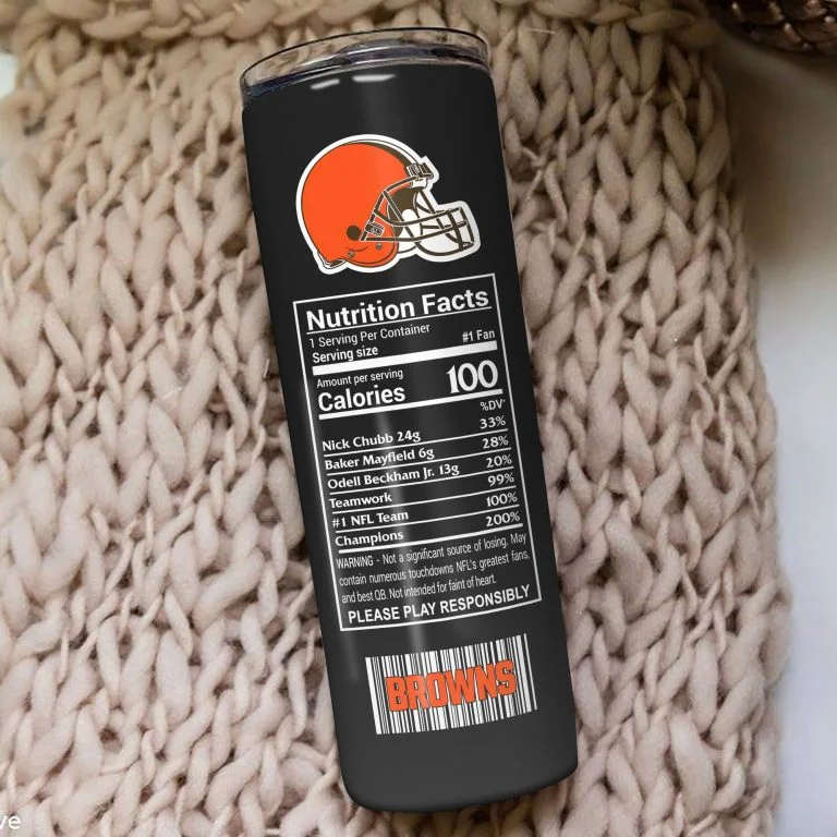 ΝFL08-Limited Edition Cleveland Browns Skinny Tumbler Cup 20OZ & 30OZ - Image 3