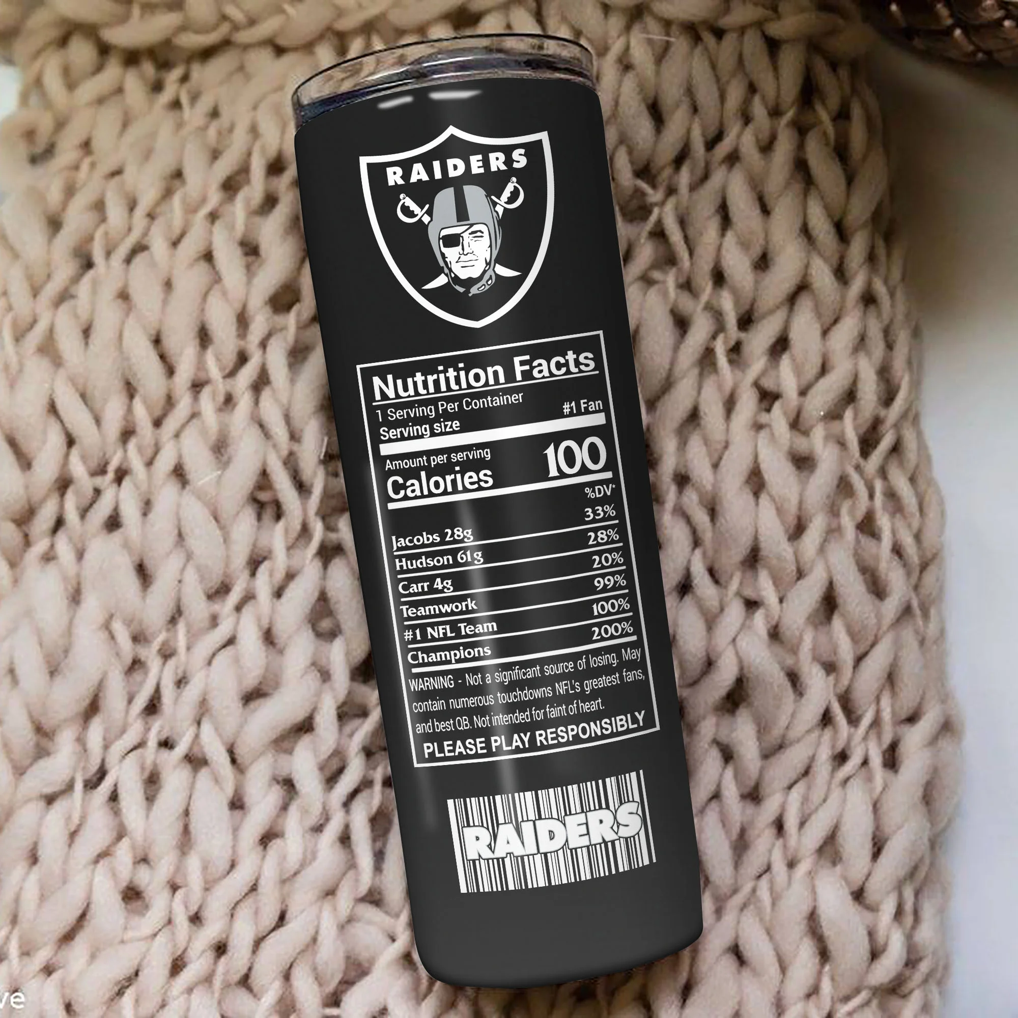 Νfl23-Limited Raiders Skinny Tumbler Cup 20OZ & 30OZ - Image 4
