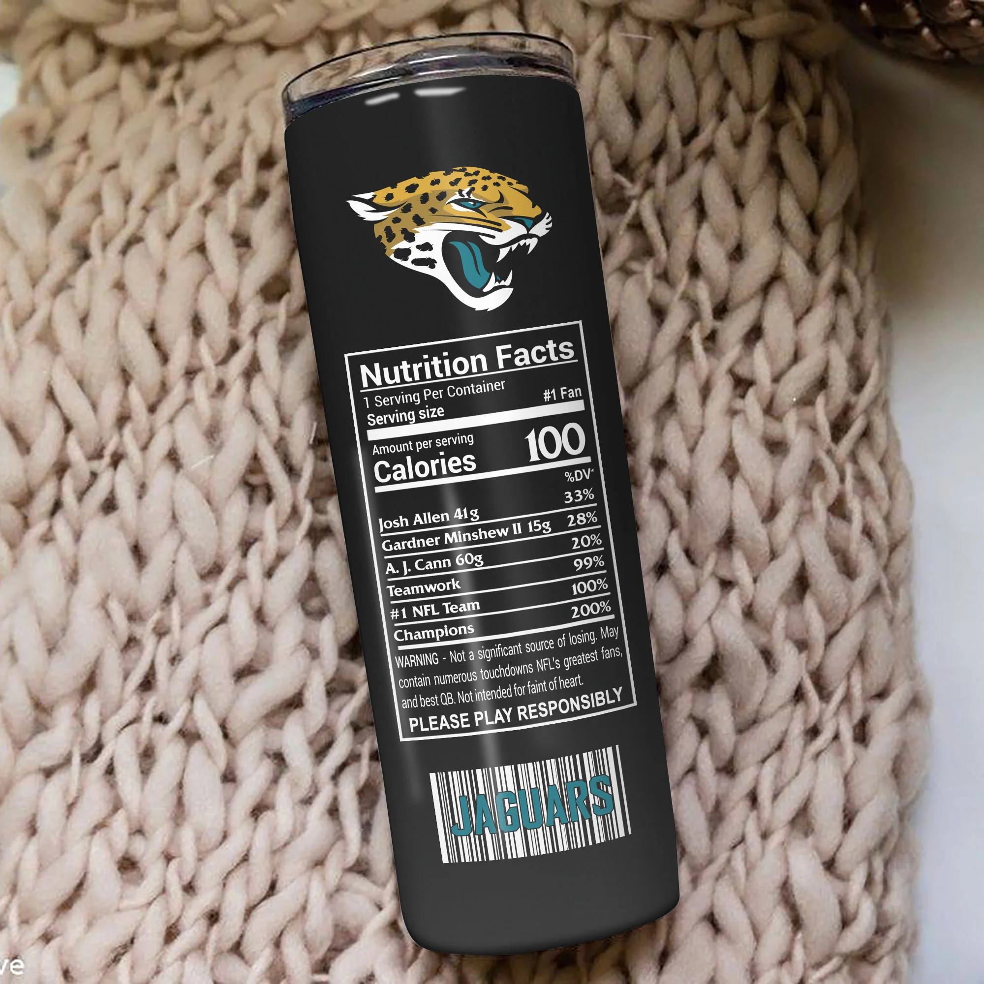 Νfl15-Limited Edition Jacksonville Jaguars Skinny Tumbler Cup 20oz & 30oz - Image 4