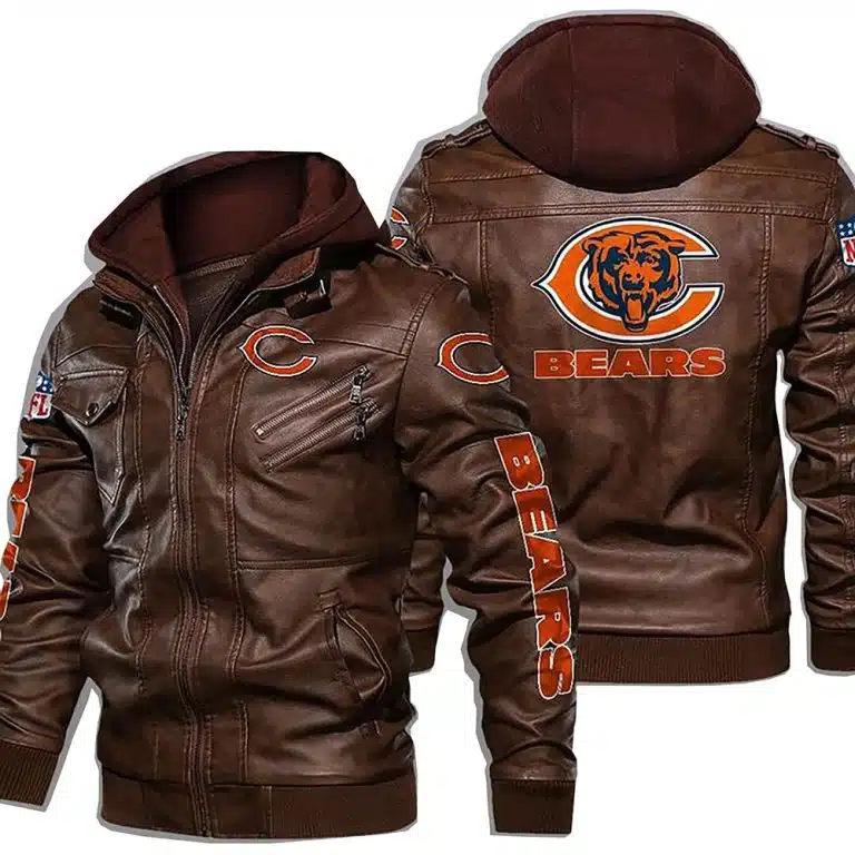 Chicago Bears Leather Jacket KH36 - Image 2