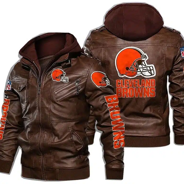 Cleveland Browns Leather Jacket WT28 - Image 2