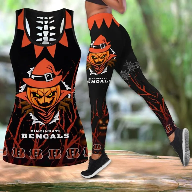 Cincinnati Bengals Women's Hollow Out Tank Top + Legging QG41