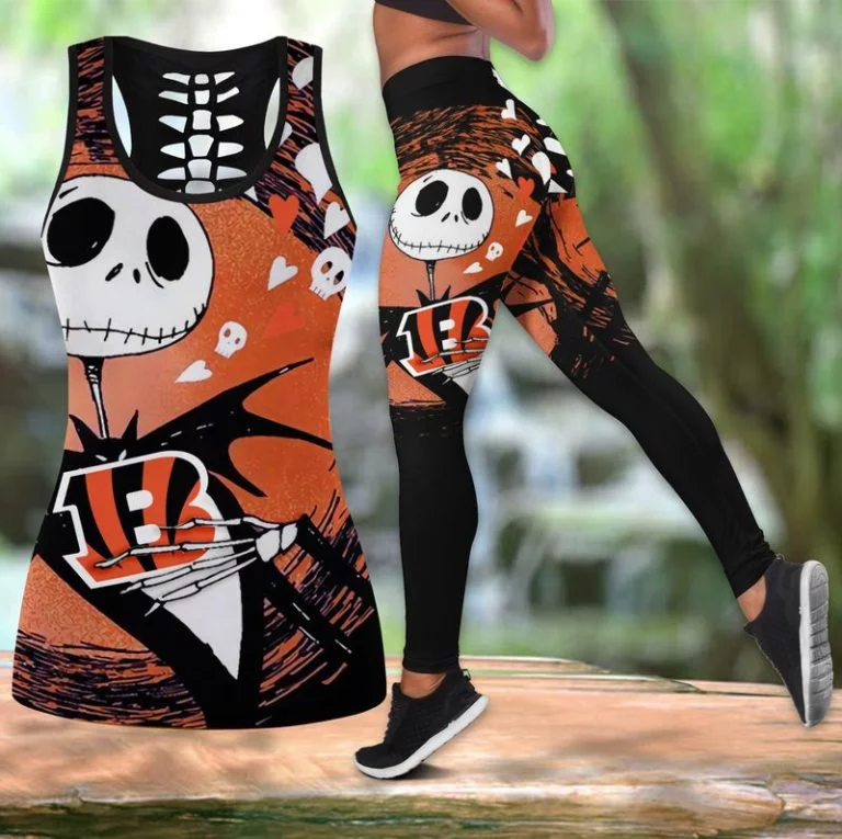 Cincinnati Bengals Women's Hollow Out Tank Top + Legging RP27