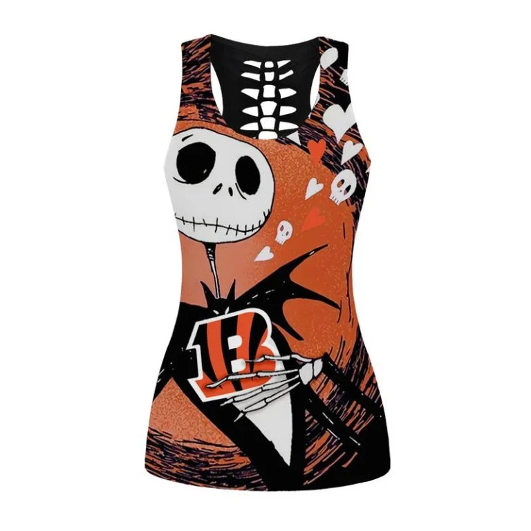 Cincinnati Bengals Women's Hollow Out Tank Top + Legging RP27 - Image 2