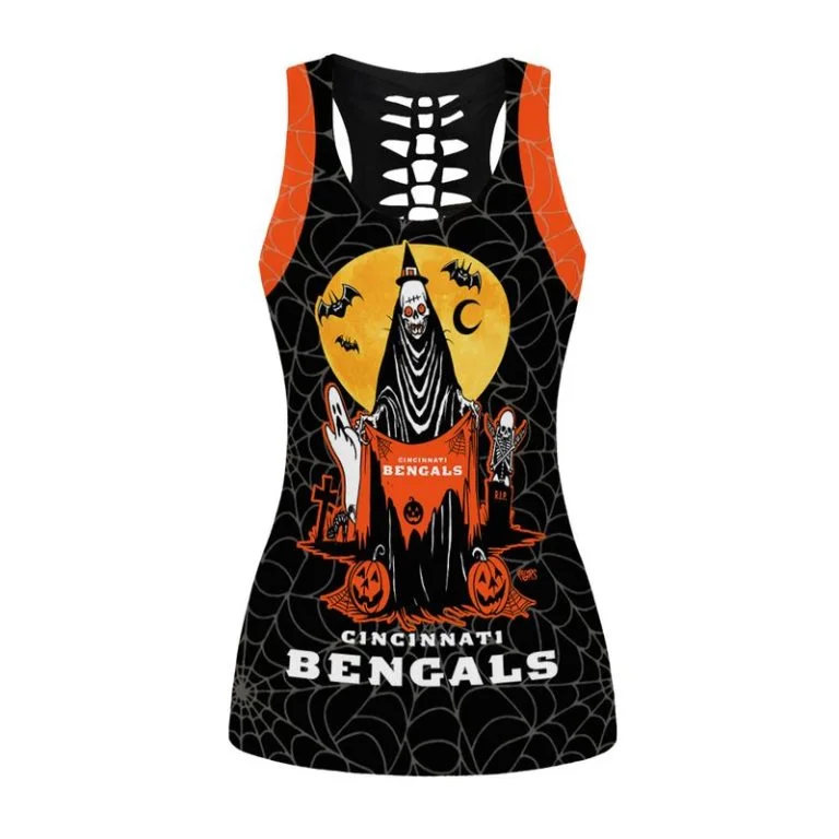 Cincinnati Bengals Women's Hollow Out Tank Top + Legging WT41 - Image 2
