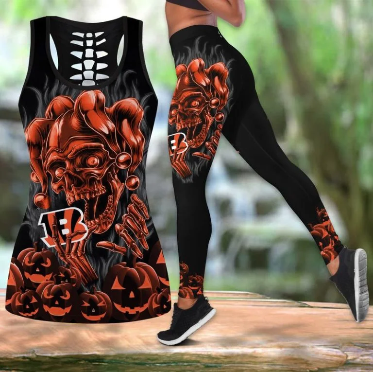 Cincinnati Bengals Women's Hollow Out Tank Top + Legging CK49