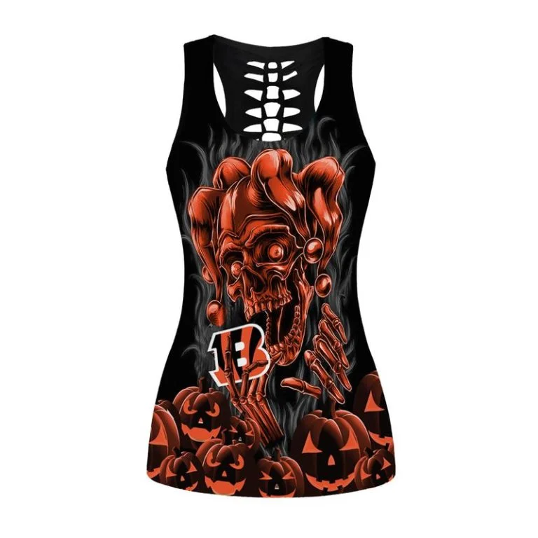 Cincinnati Bengals Women's Hollow Out Tank Top + Legging CK49 - Image 2