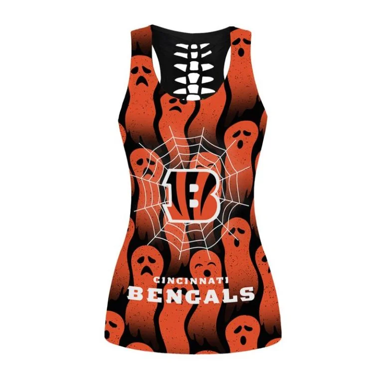 Cincinnati Bengals Women's Hollow Out Tank Top + Legging ET74 - Image 2