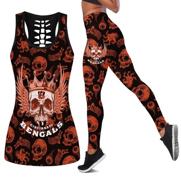 Cincinnati Bengals Women's Hollow Out Tank Top + Legging WT82