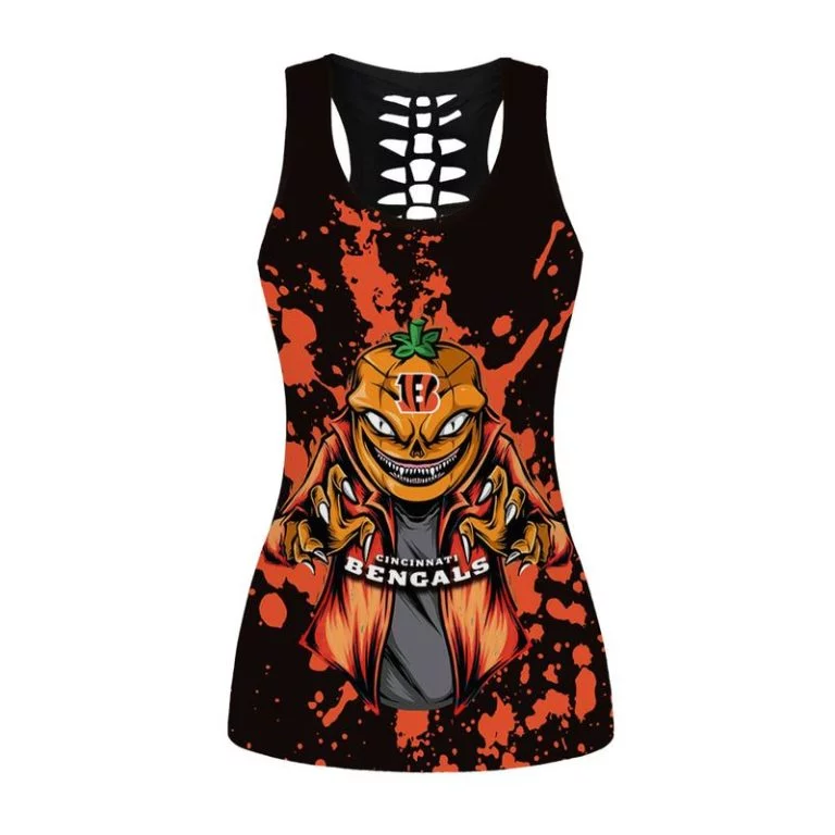 Cincinnati Bengals Women's Hollow Out Tank Top + Legging SG76 - Image 2