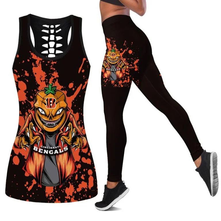 Cincinnati Bengals Women's Hollow Out Tank Top + Legging SG76