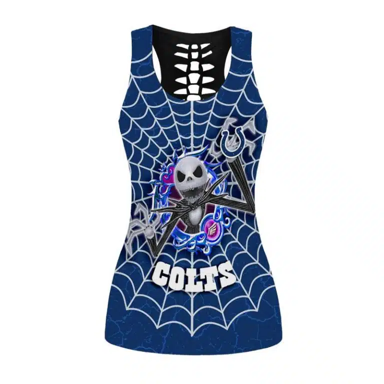 Indianapolis Colts Women's Hollow Out Tank Top + Legging OY13 - Image 2