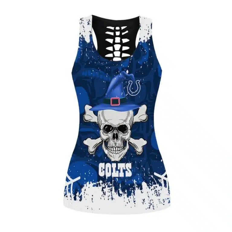 Indianapolis Colts Women's Hollow Out Tank Top + Legging ND13 - Image 2
