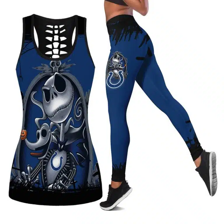 Indianapolis Colts Women's Hollow Out Tank Top + Legging KQ28