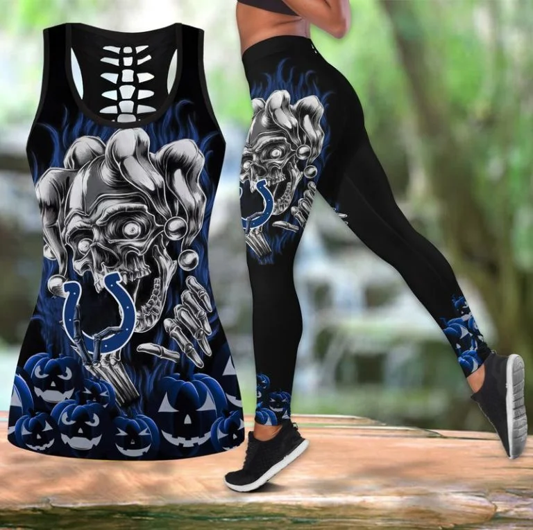 Indianapolis Colts Women's Hollow Out Tank Top + Legging ER52