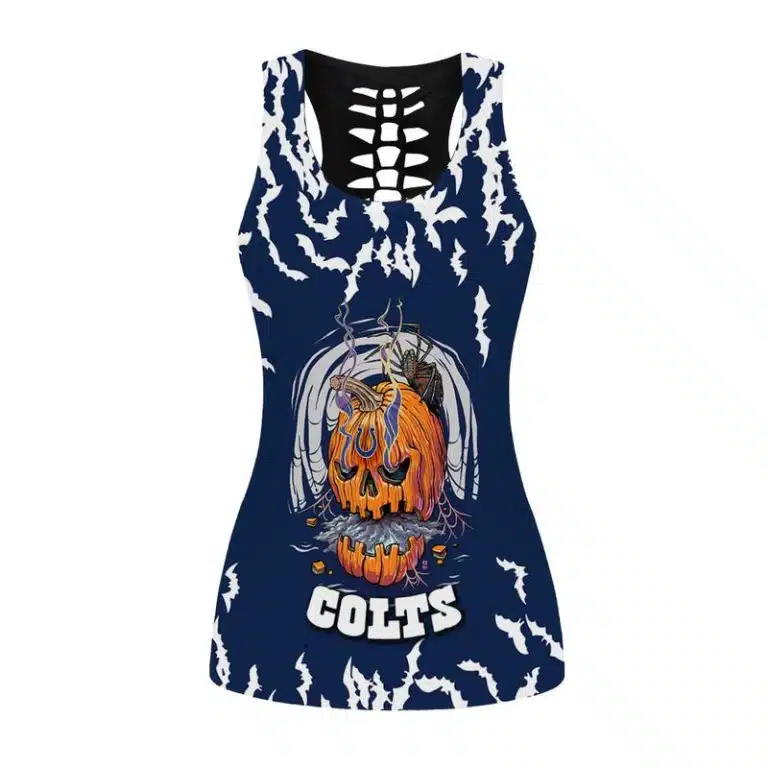 Indianapolis Colts Women's Hollow Out Tank Top + Legging UF52 - Image 2