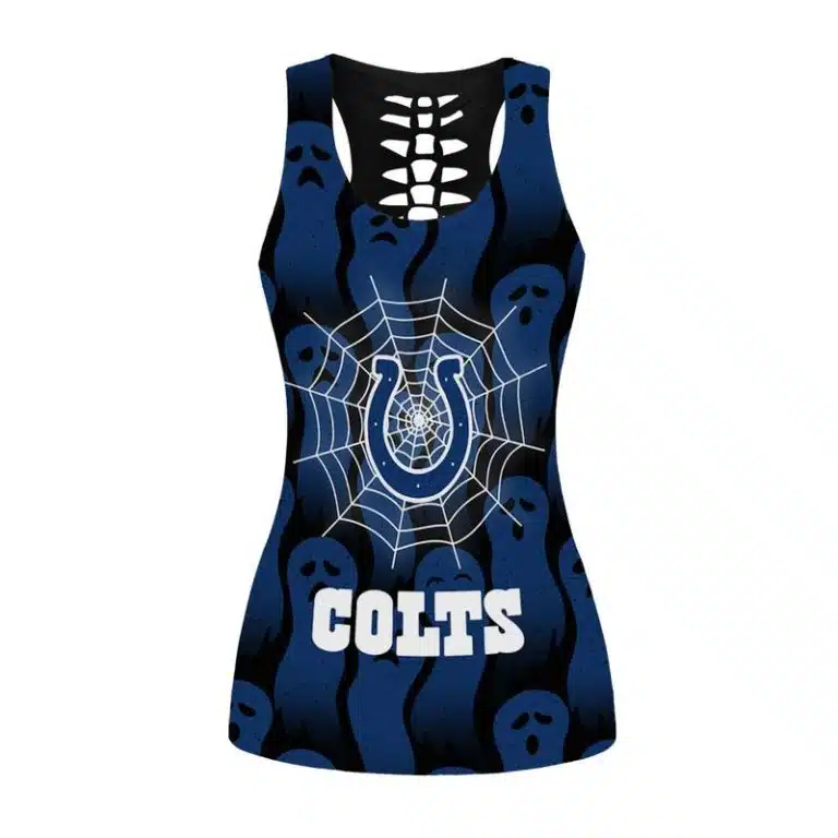 Indianapolis Colts Women's Hollow Out Tank Top + Legging NF76 - Image 2