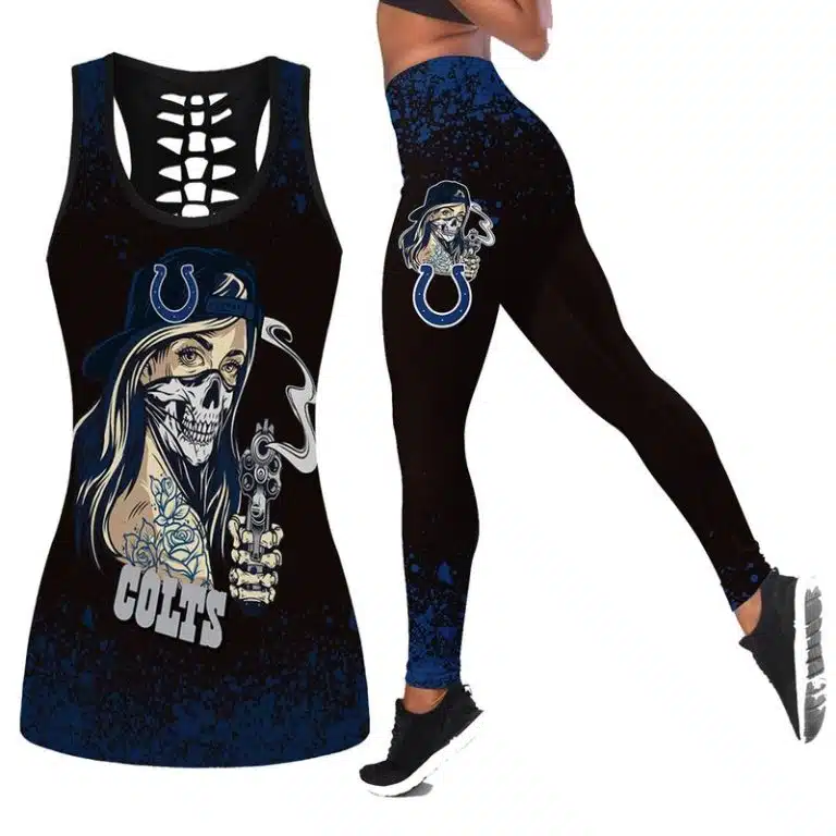 Indianapolis Colts Women's Hollow Out Tank Top + Legging LE53