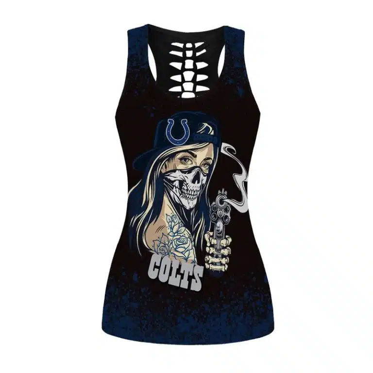 Indianapolis Colts Women's Hollow Out Tank Top + Legging LE53 - Image 2