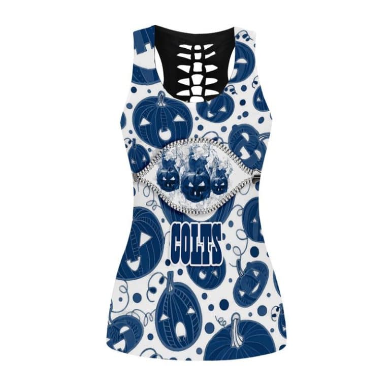 Indianapolis Colts Women's Hollow Out Tank Top + Legging UW39 - Image 2