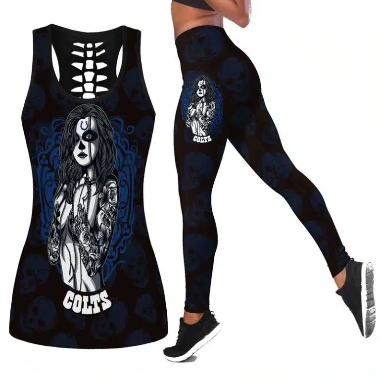 INDIANAPOLIS COLTS WOMEN'S HOLLOW OUT TANK TOP + LEGGING JF32