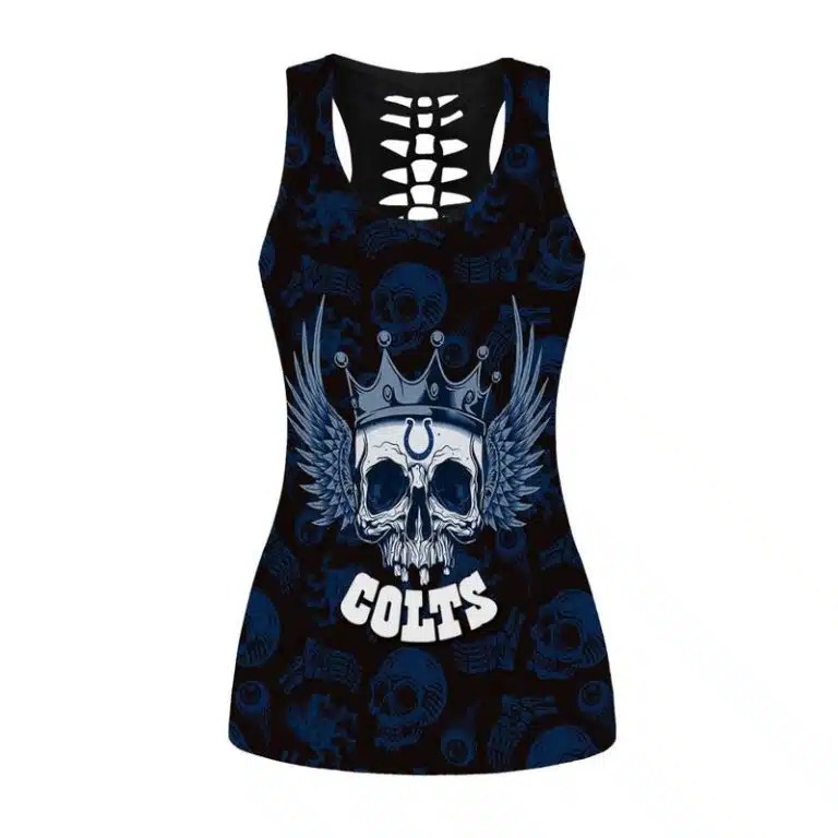 Indianapolis Colts Women's Hollow Out Tank Top + Legging KG39 - Image 2
