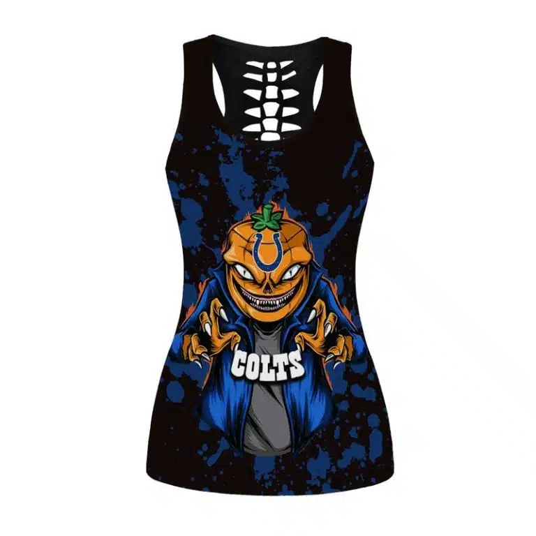 Indianapolis Colts Women's Hollow Out Tank Top + Legging IB94 - Image 2