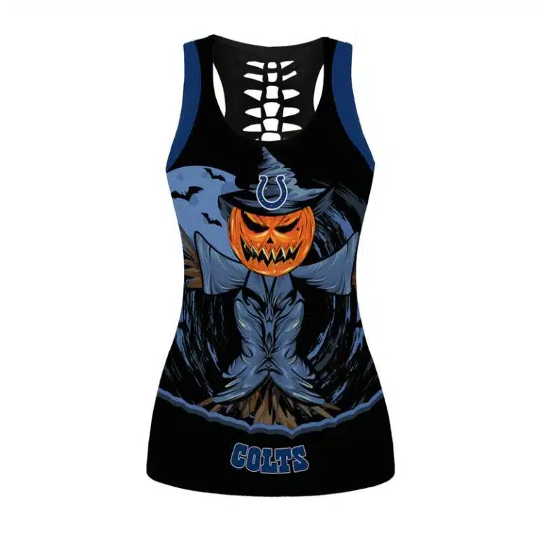 Indianapolis Colts Women's Hollow Out Tank Top + Legging IF39 - Image 2