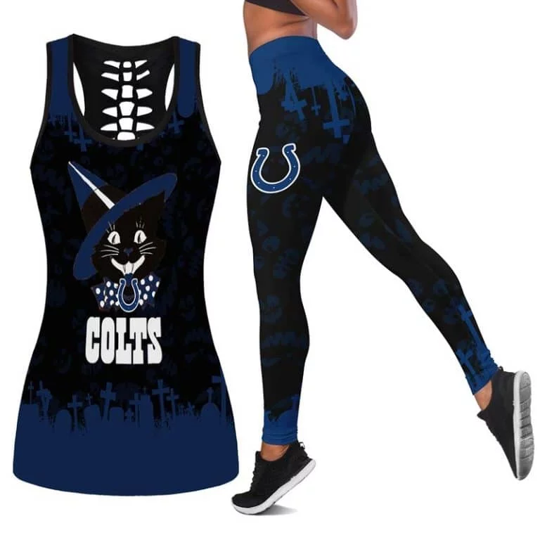 Indianapolis Colts Women's Hollow Out Tank Top + Legging LQ13