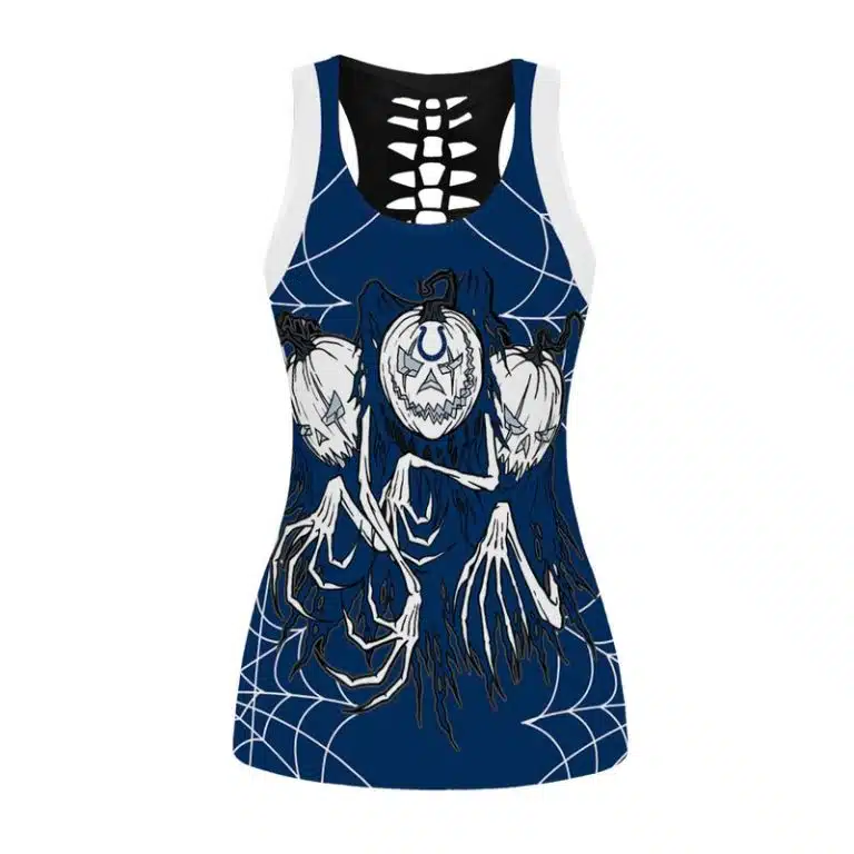 Indianapolis Colts Women's Hollow Out Tank Top + Legging OH82 - Image 2