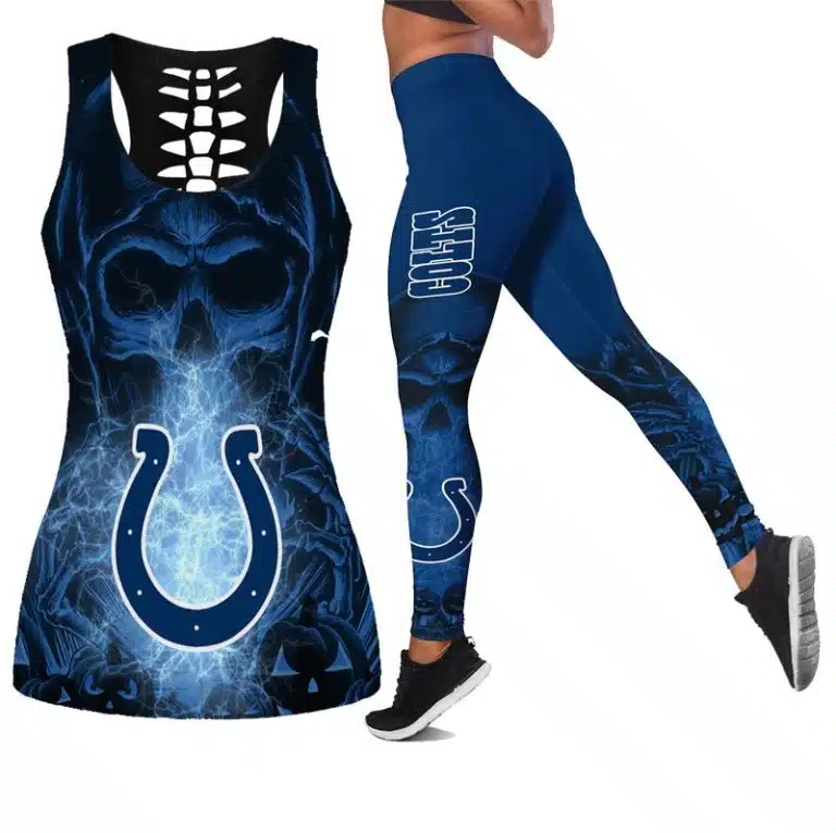 Indianapolis Colts Women's Hollow Out Tank Top + Legging KF16