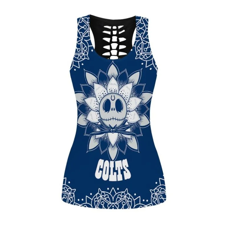 Indianapolis Colts Women's Hollow Out Tank Top + Legging TD25 - Image 2