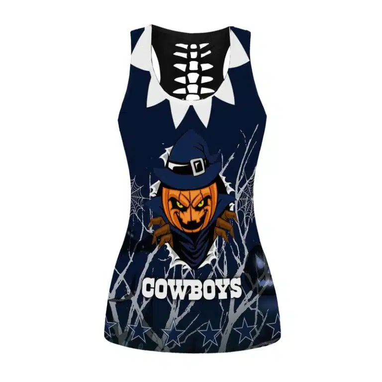 Dallas Cowboys Women's Hollow Out Tank Top + Legging IR56 - Image 2