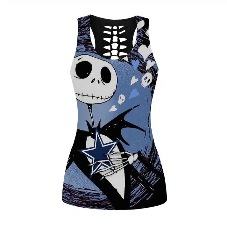 Dallas Cowboys Women's Hollow Out Tank Top + Legging EJ74 - Image 2