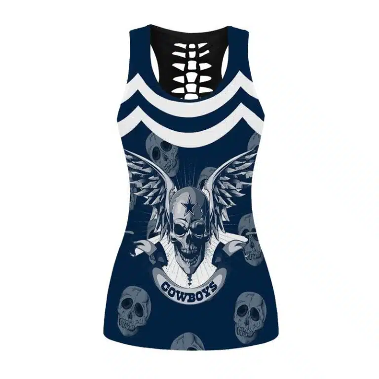 Dallas Cowboys Women's Hollow Out Tank Top + Legging ID77 - Image 2
