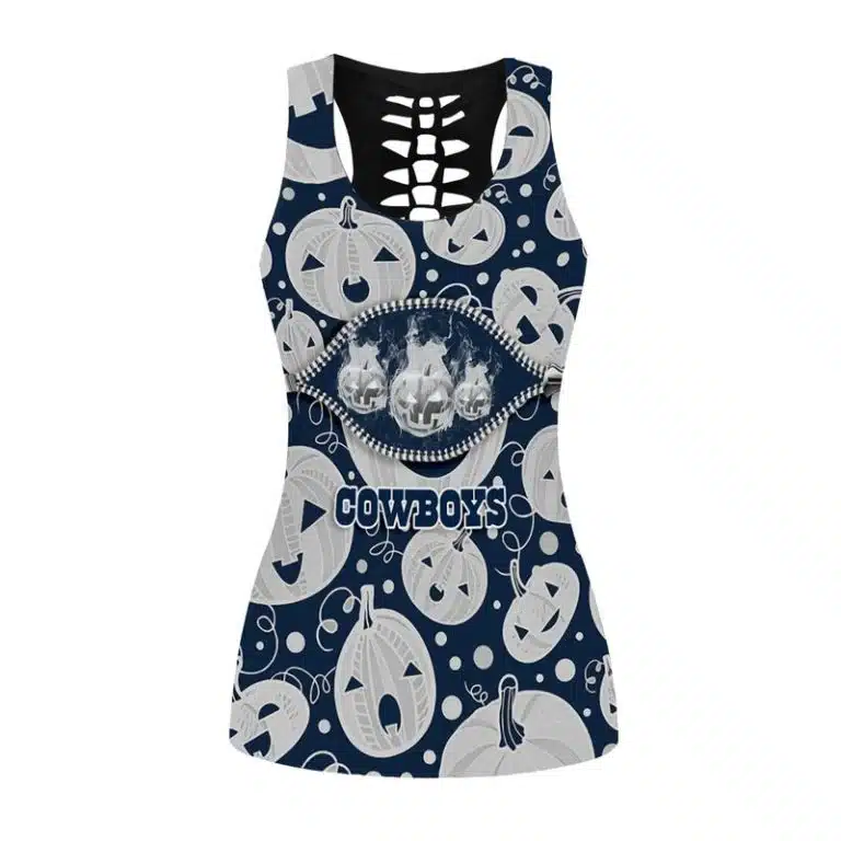 Dallas Cowboys Women's Hollow Out Tank Top + Legging DJ44 - Image 2
