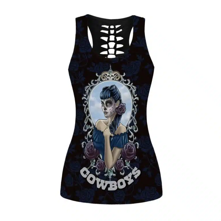 Dallas Cowboys Women's Hollow Out Tank Top + Legging QJ14 - Image 2