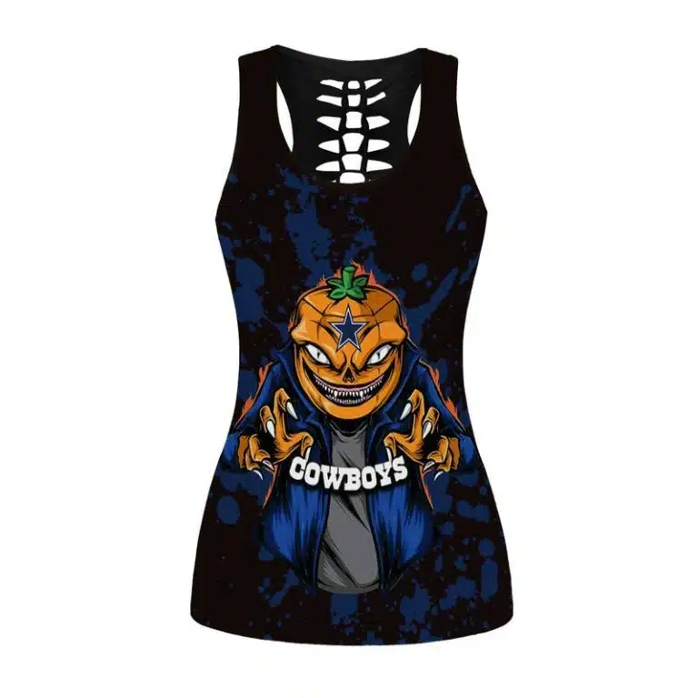 Dallas Cowboys Women's Hollow Out Tank Top + Legging KW32 - Image 2