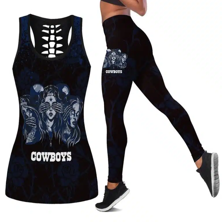 Dallas Cowboys Women's Hollow Out Tank Top + Legging JG67