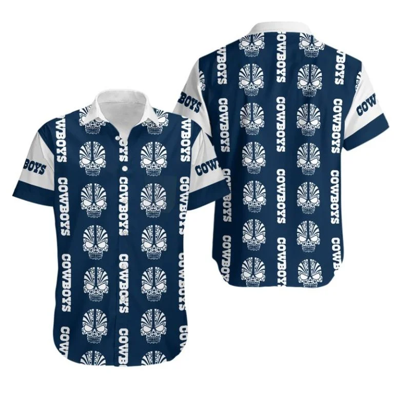 Combo Dallas Cowboys Button-Up Shirt & Men Shorts UR36