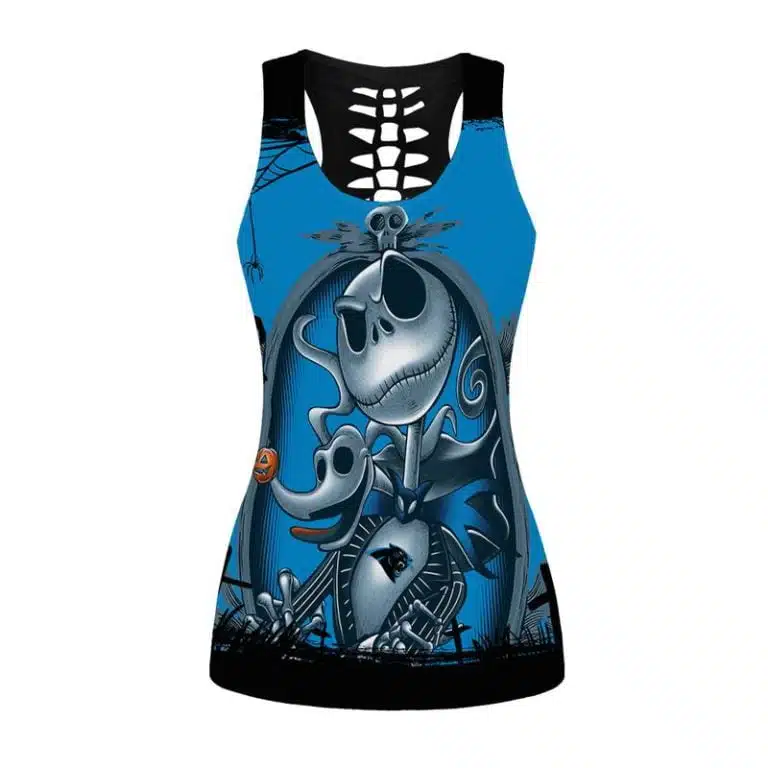 Carolina Panthers Women's Hollow Out Tank Top + Legging KF97 - Image 2