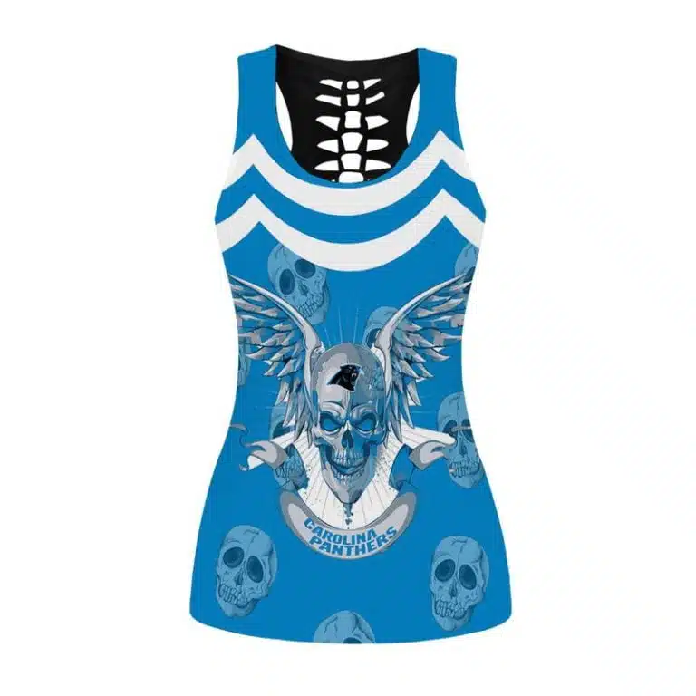 Carolina Panthers Women's Hollow Out Tank Top + Legging UE39 - Image 2